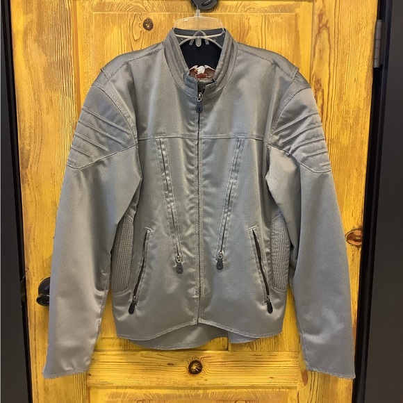 Harley-Davidson Gray Lightweight Jacket with Ribbed Cuffs
